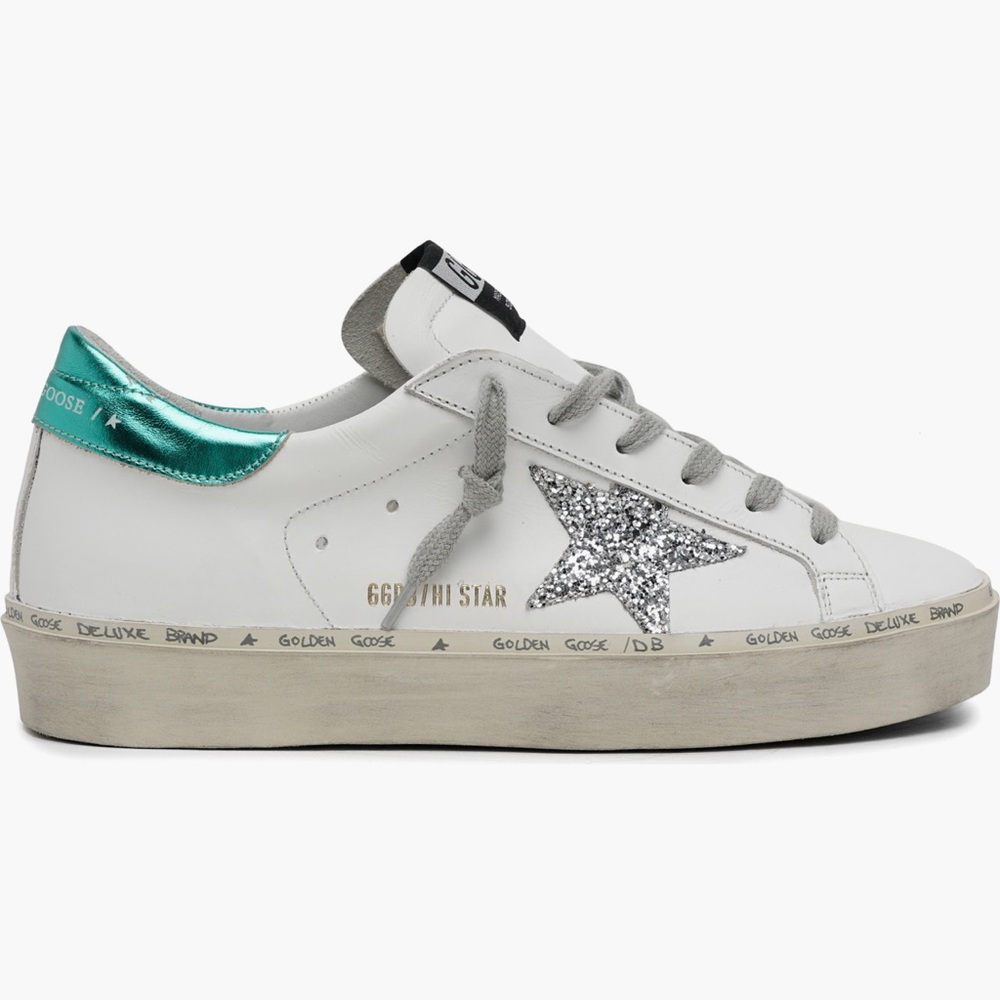 Golden Goose High Star Sneakers with Teal Accents